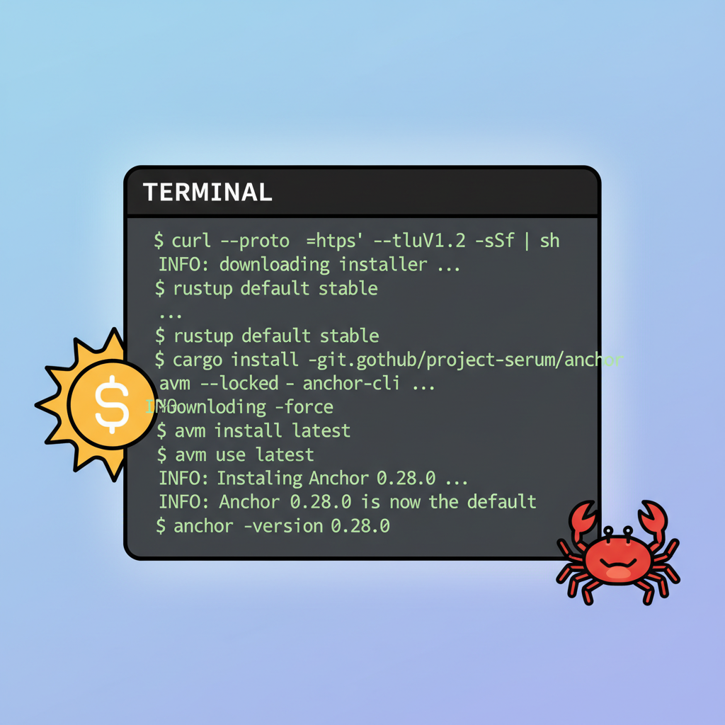 developer terminal installing Solana Anchor Rust tools