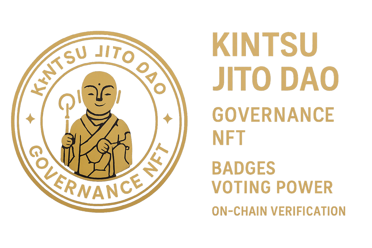 Governance NFT badges unlocking voting power in Kintsu and Jito DAOs with on-chain verification icons, illustrating transparent DAO governance and merit-based influence