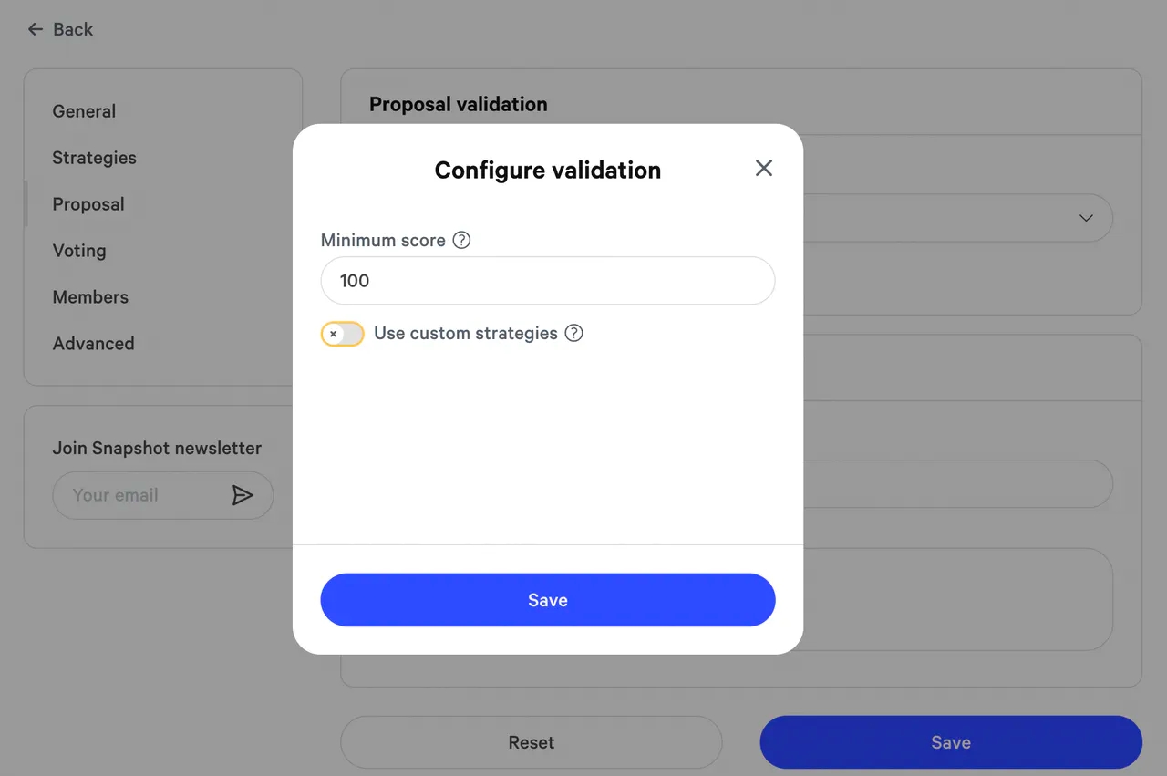 Snapshot governance NFT badge voting