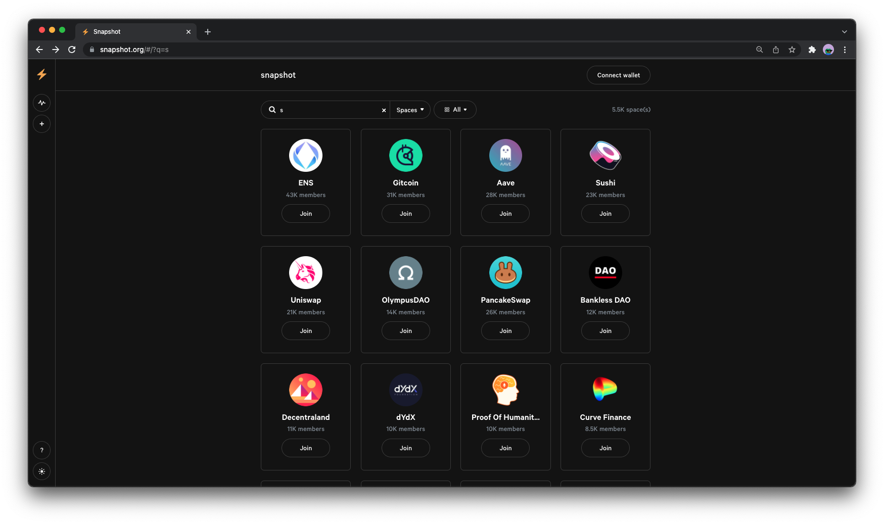DAO NFT badge voting Snapshot platform