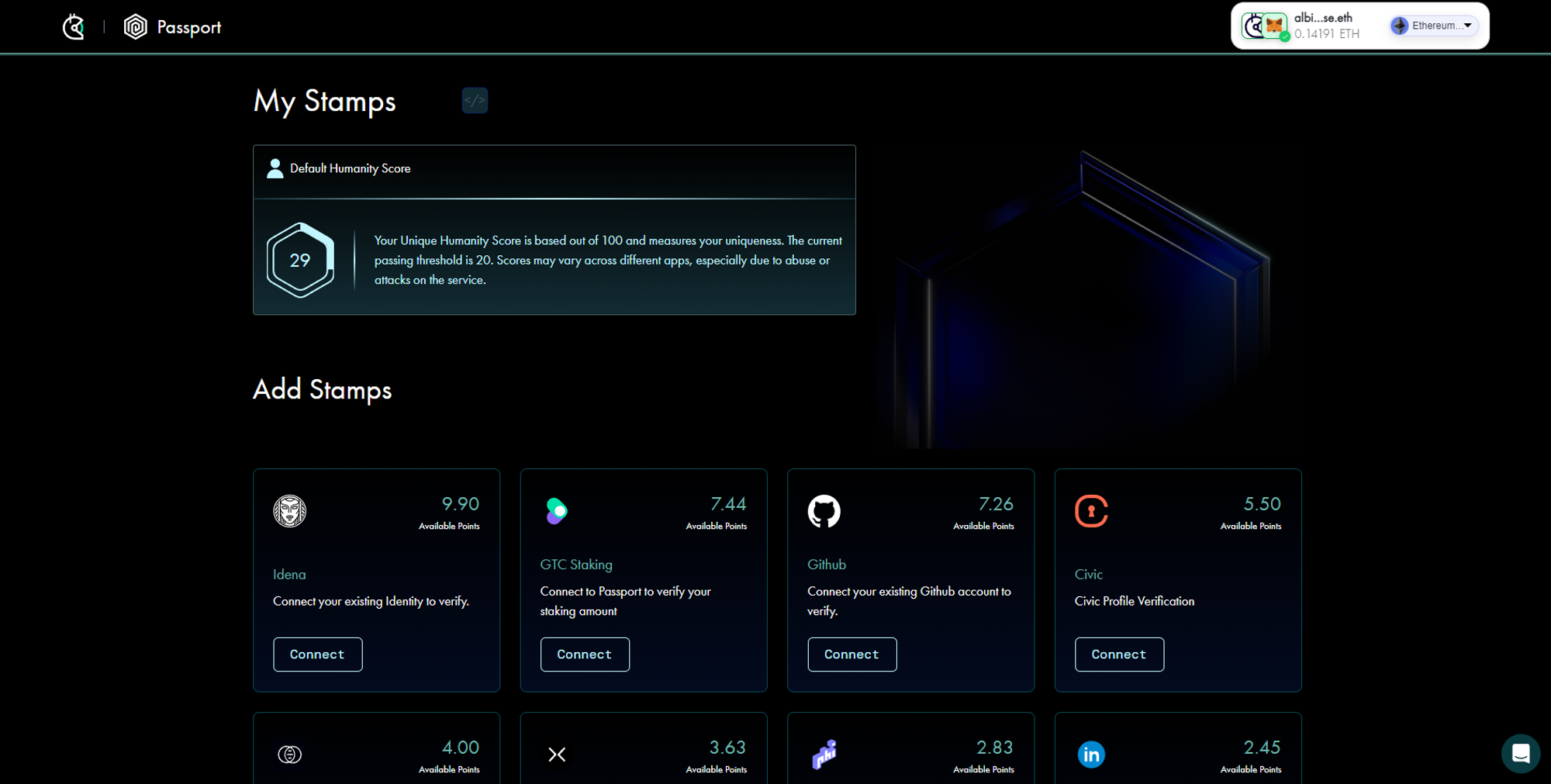 EtherScore NFT badge DAO voting