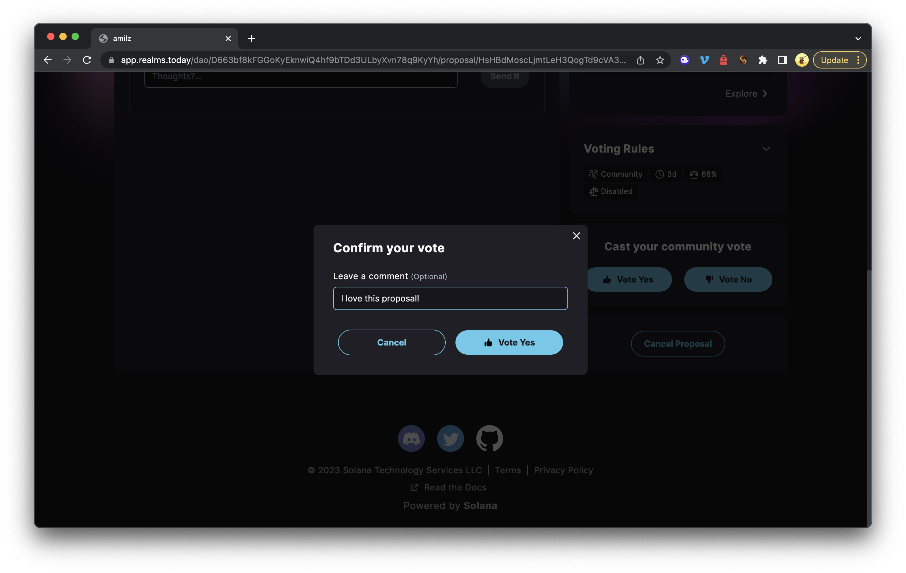 DAO dashboard showcasing NFT badges beside member usernames for transparent Web3 voting