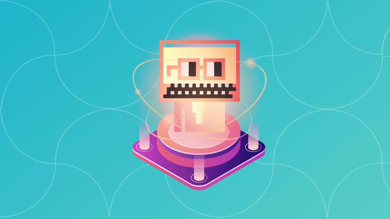 DAO members exchanging governance NFT badges in a digital marketplace illustration